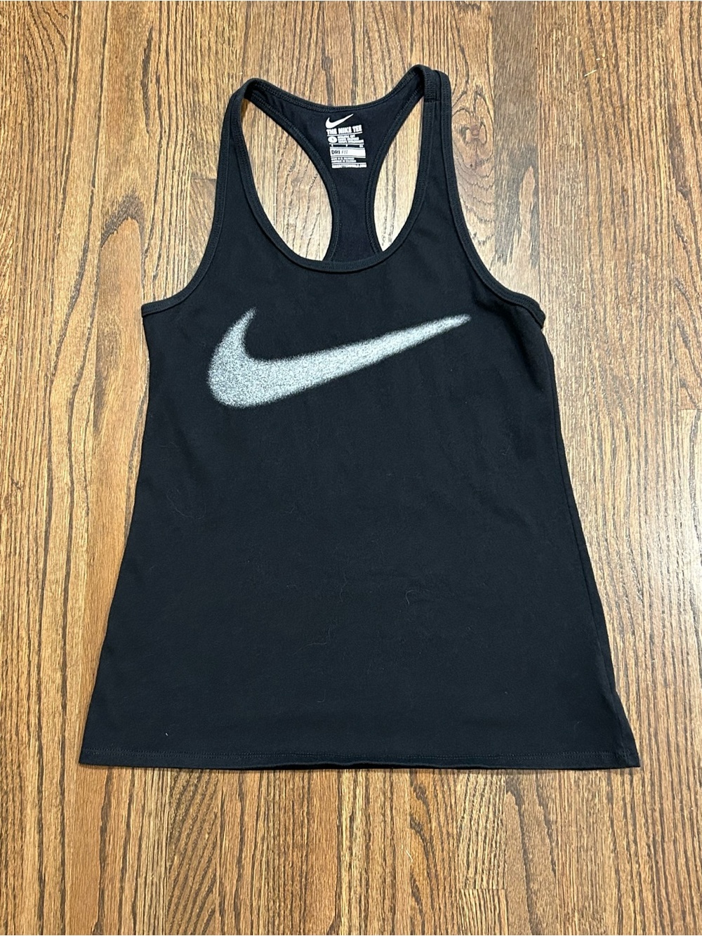 Nike Dri-FIT Black Racerback Tank Top S Athletic Cut Cotton Blend